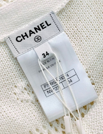 Chanel 24P White silk Knit Dress