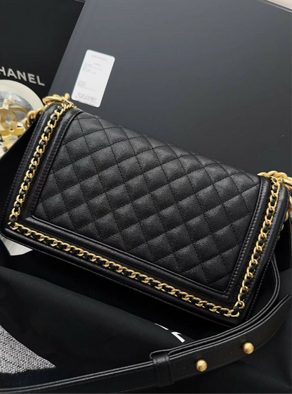 Chanel 23p limited edition Black leather and gold hardware & chain flap bag