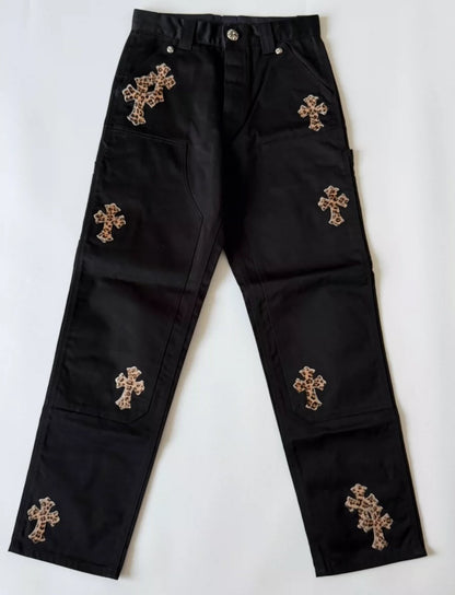 CHROME HEARTS LEOPARD PATCH DENIM