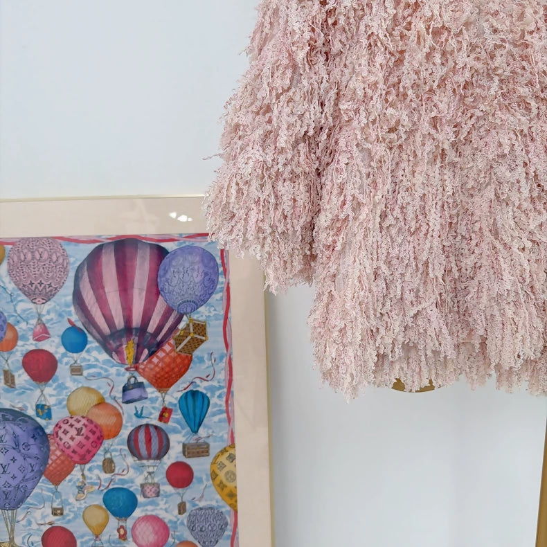 Chanel Waterfall Collection Pink Fringe Top