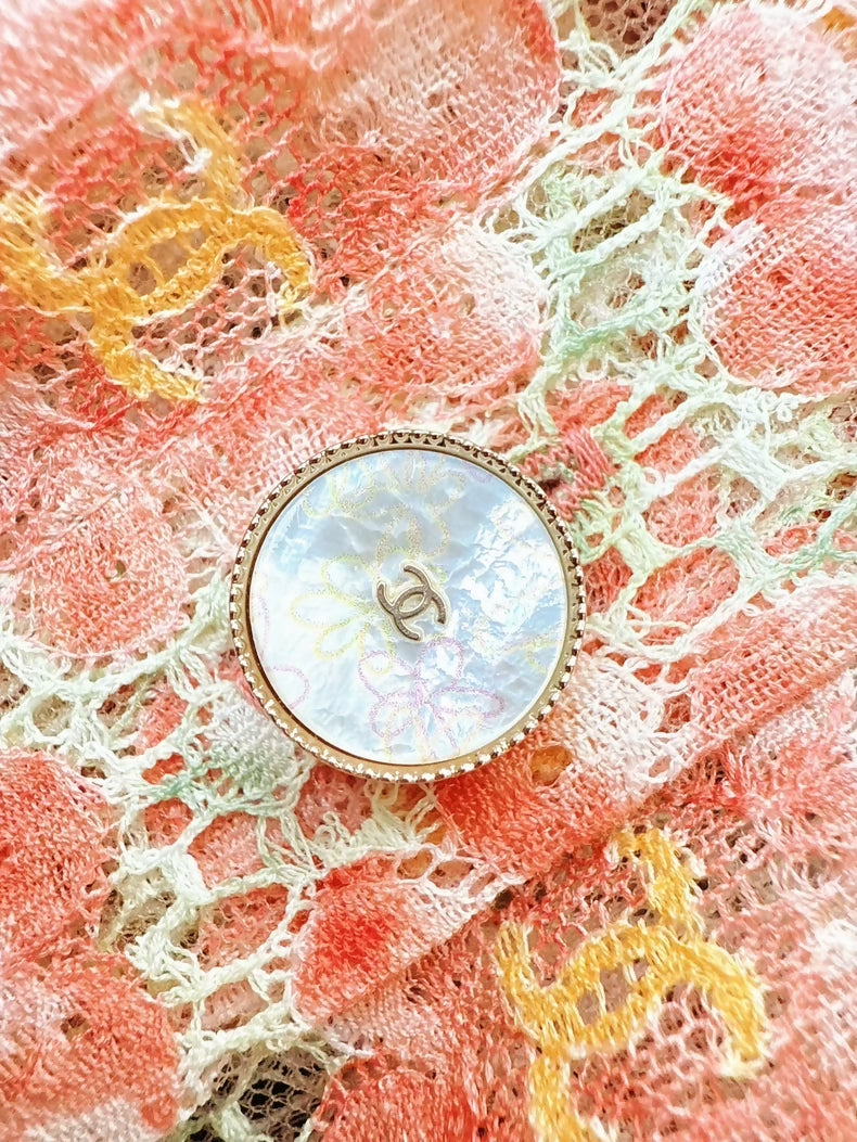 Chanel 25P Orange Camellia Lace All-over CC Cardigan