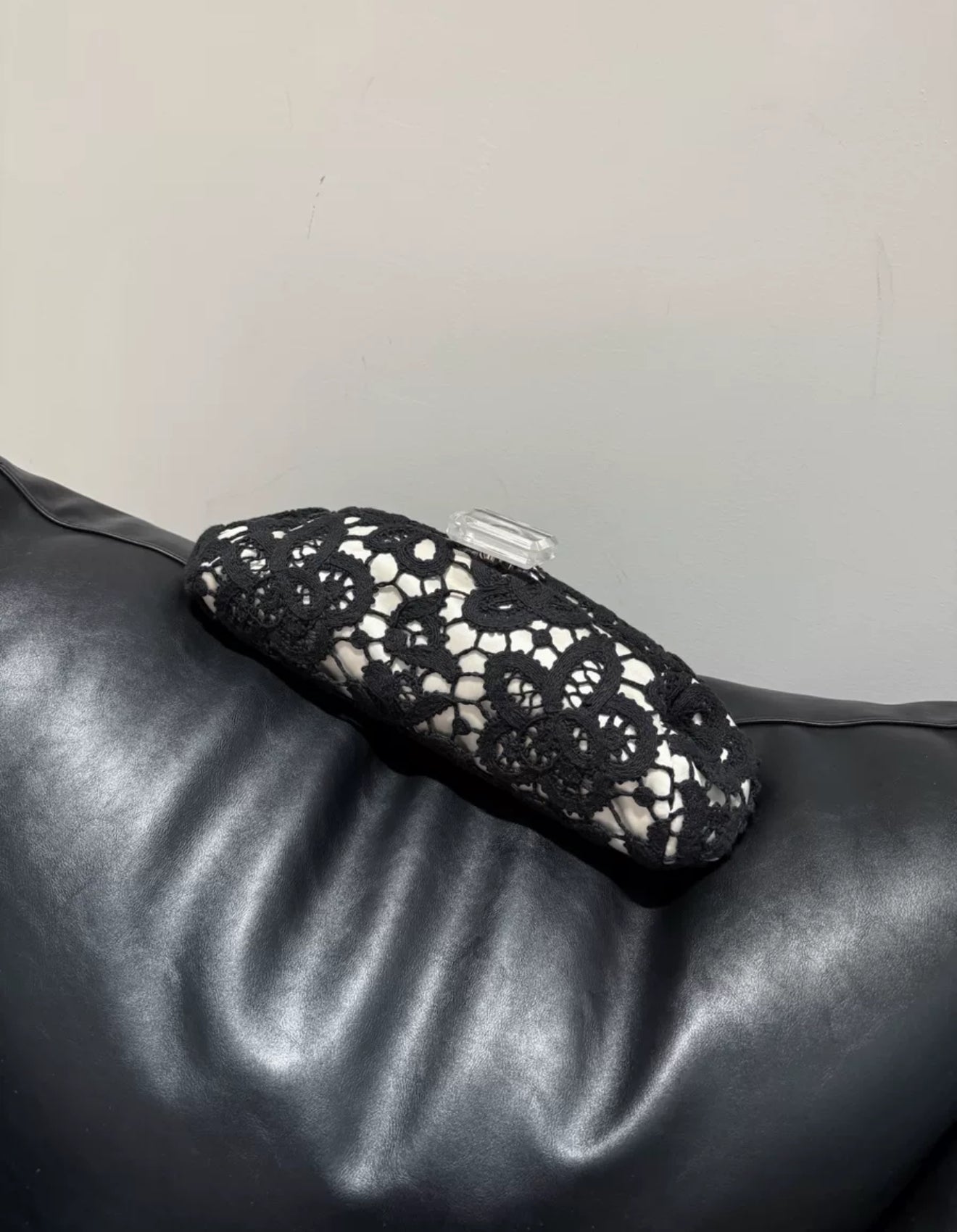 Chanel rare perfume bottle buckle lace evening bag