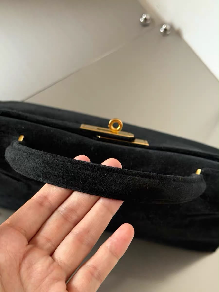 Hermes Kelly 28 Black Doblis leather Gold Hardware