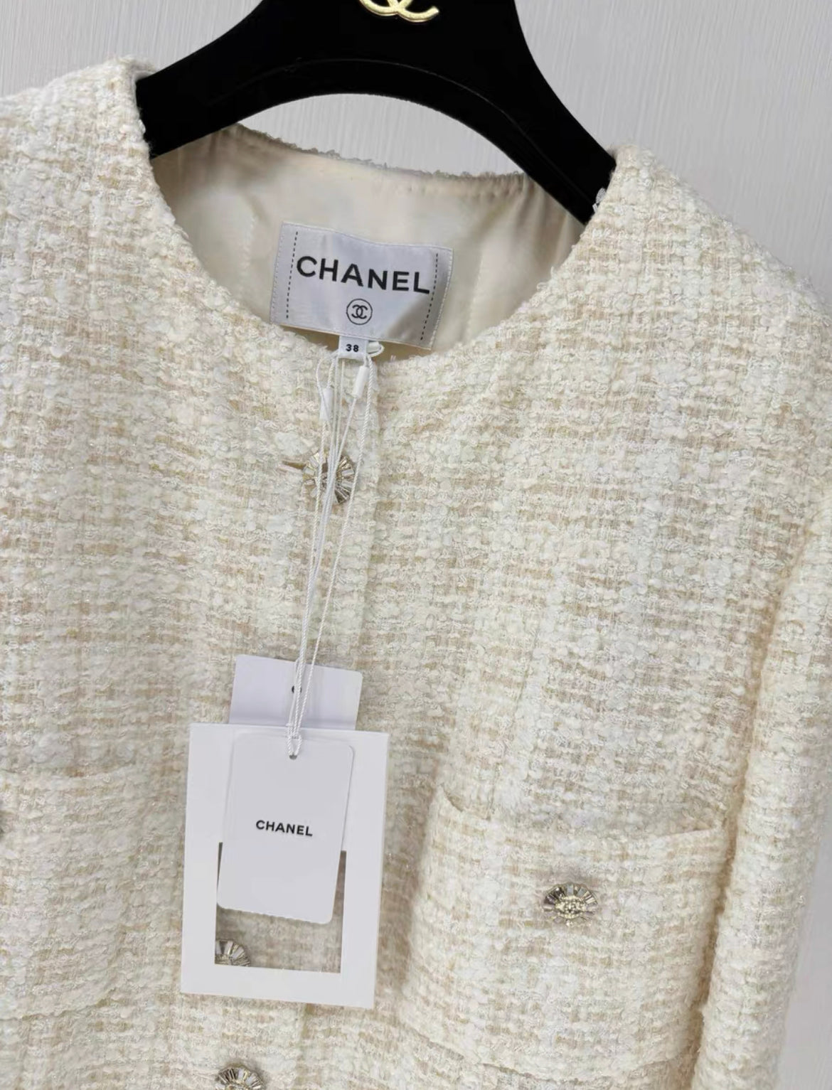 Chanel 23c white jacket size 38