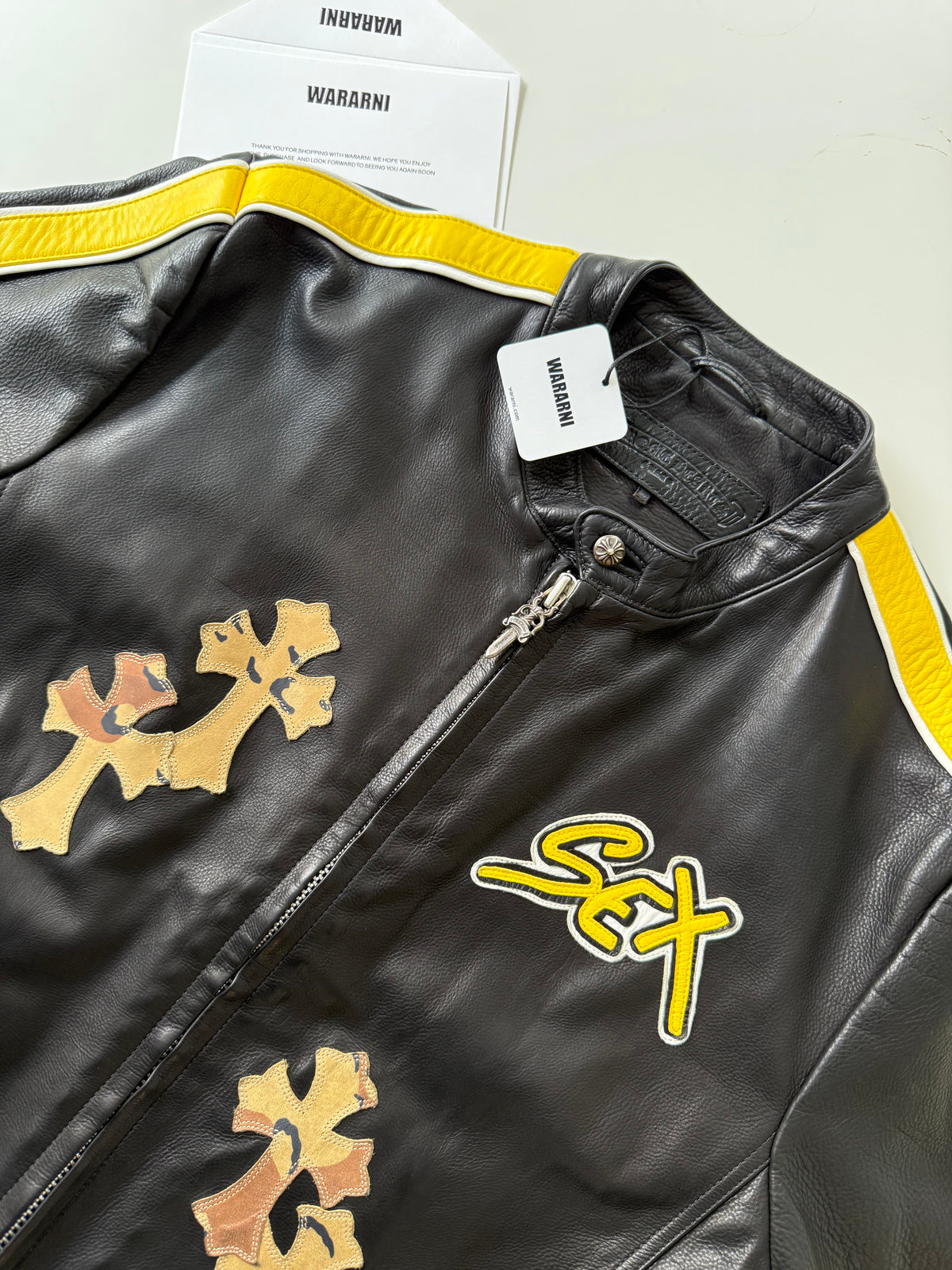 Chrome Hearts Sex Records Leather Racing Jacket