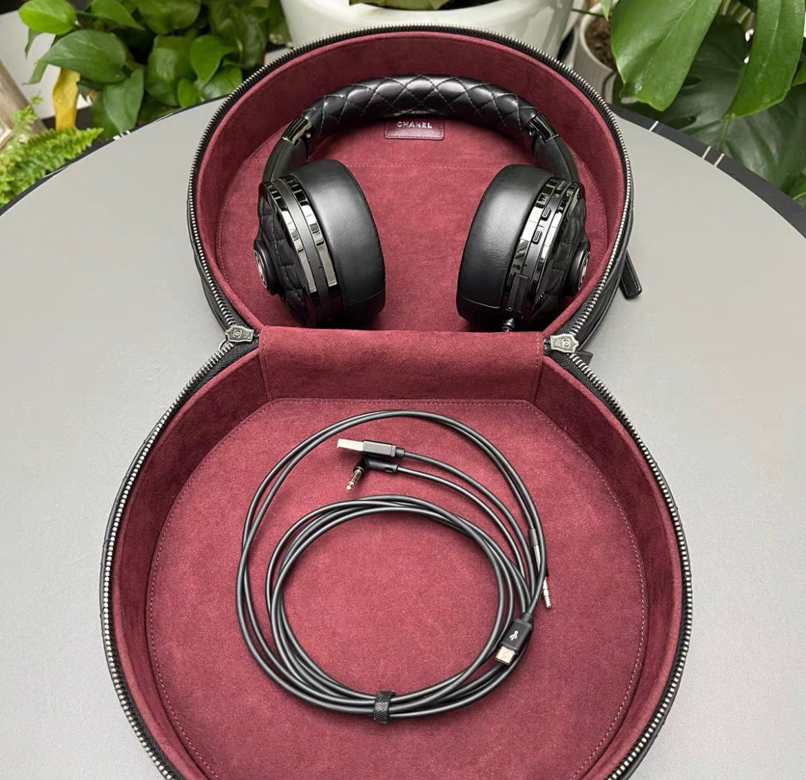 Chanel x Monster Black Quilted Headphones with Case