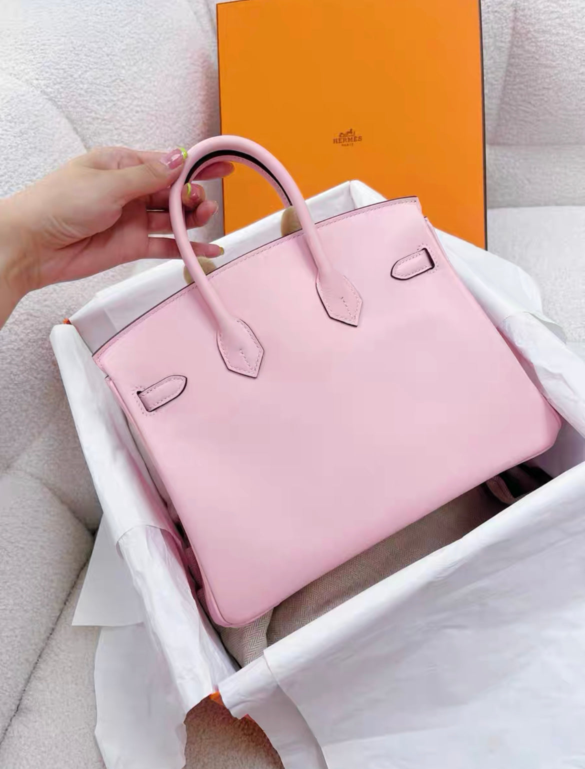 Hermès Birkin 25 Rose Sakura Swift Palladium Hardware – Wararni.com