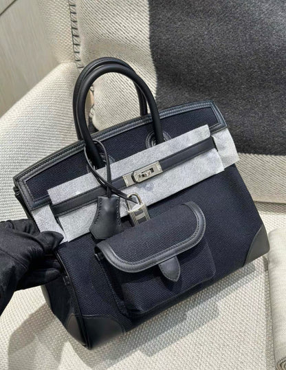 Hermès Birkin Cargo 25 Noir/Black Canvas Swift Palladium Hardware