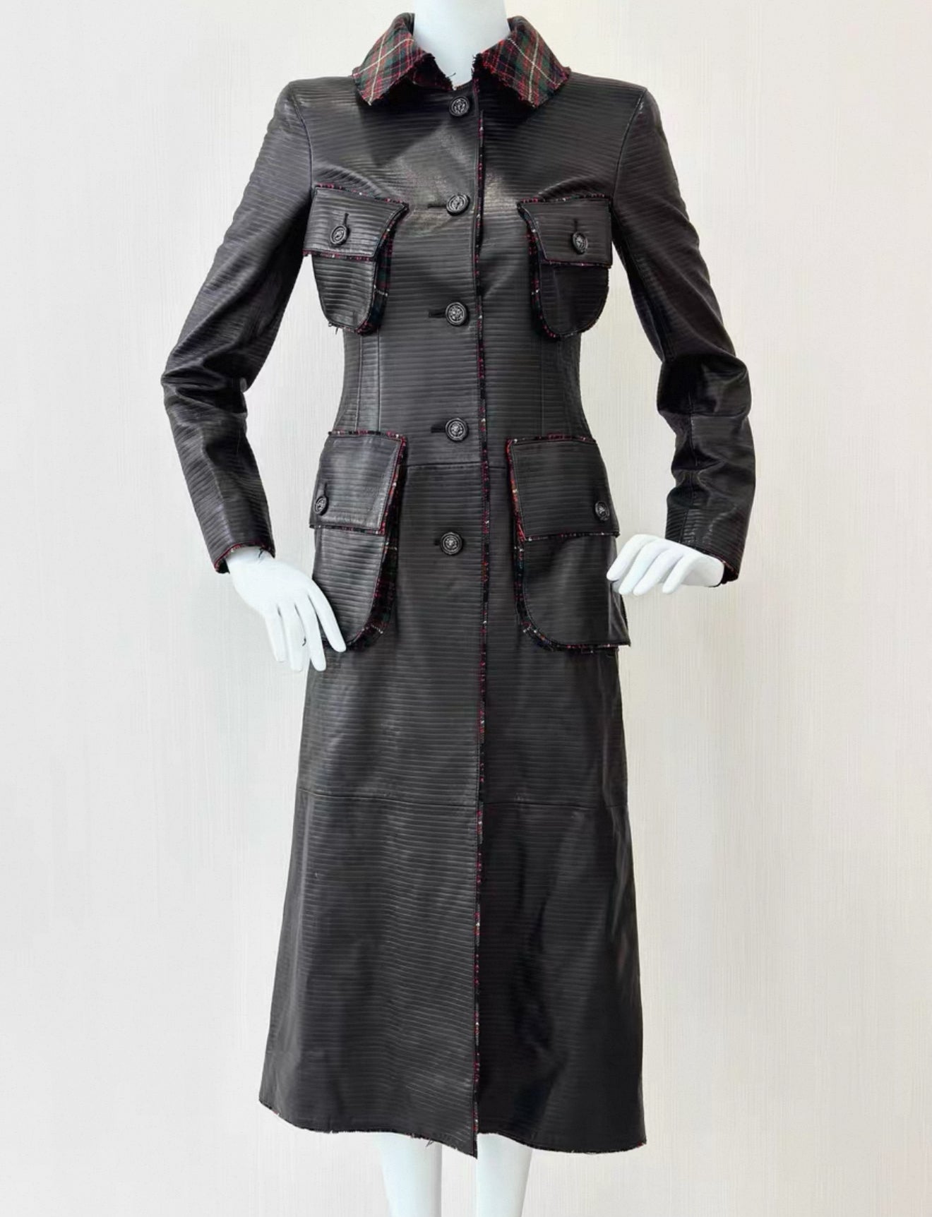 Chanel 13A black Lambskin leather coat