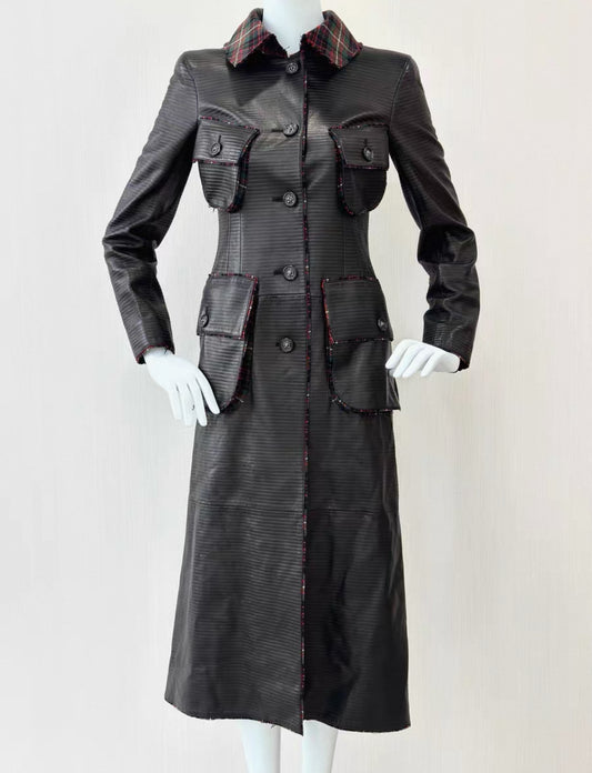 Chanel 13A black Lambskin leather coat