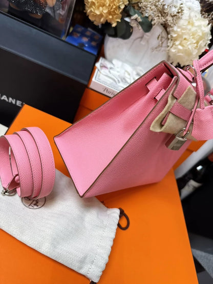Hermes Kelly 25 bag Pink Epsom leather palladium hardware