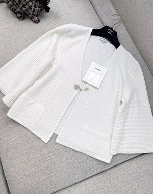 Chanel 25P white cardigan