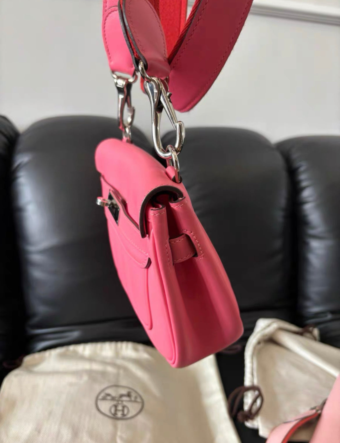 HERMES PINK MINI BERLIN SHOULDER BAG