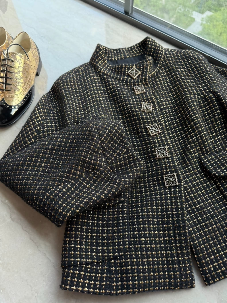 Chanel Byzantine!! Extremely rare black and gold jacket