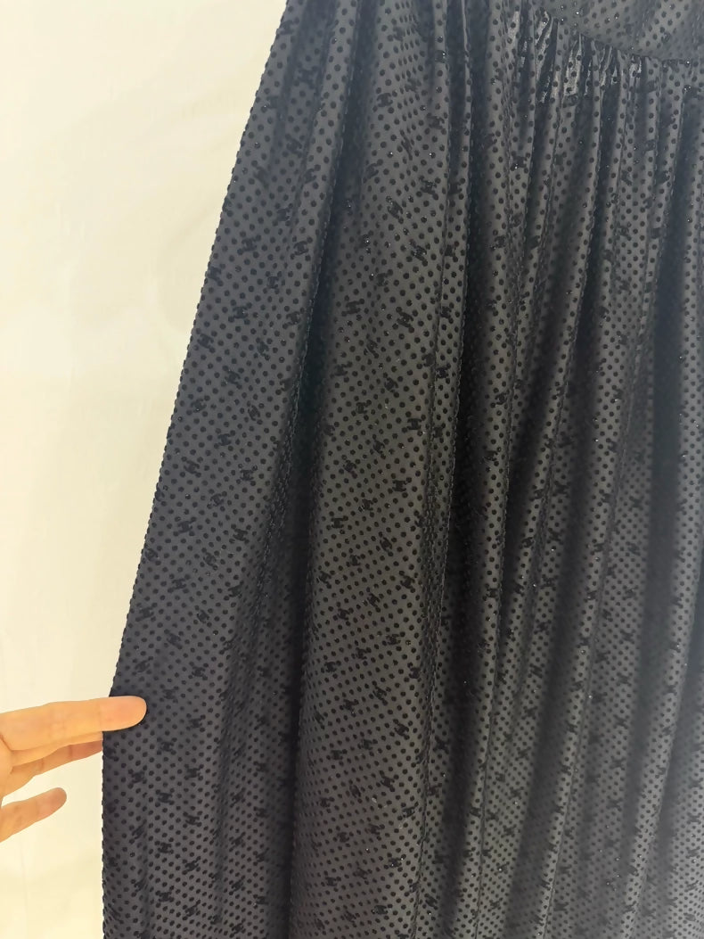 Chanel 24B black velvet CC skirt