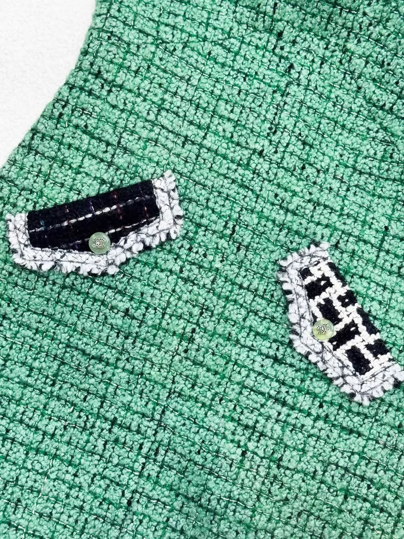 Chanel 25C green tweed Dress