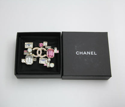 Chanel Vintage 05P Coloured Rhinestones Pink Brooch