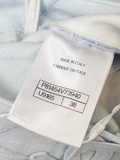 Chanel 26M light blue quilted soft denim jeans