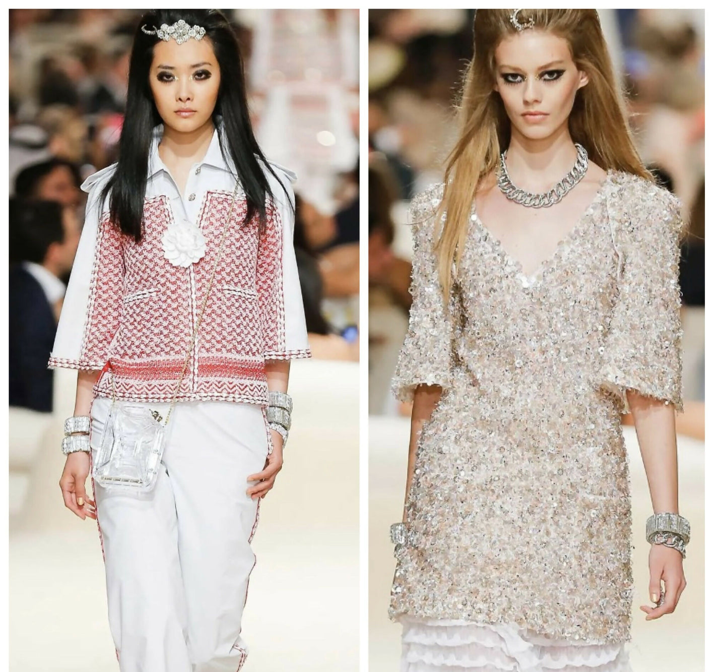 RARE 15C Paris Dubai FULL Swarovski Crystal Cuff Bracelet