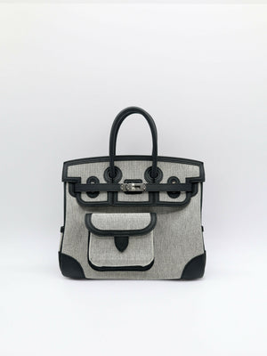 Hermès Birkin 25 Cargo Ecru / Noir Toile / Swift Leather Gold Hardware