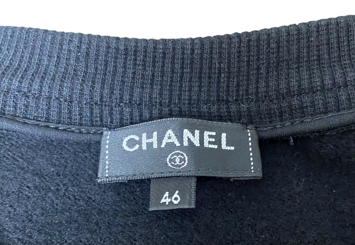 Chanel 17B Black Navy Red Gabrielle Logo Pullover Sweater FR 46
