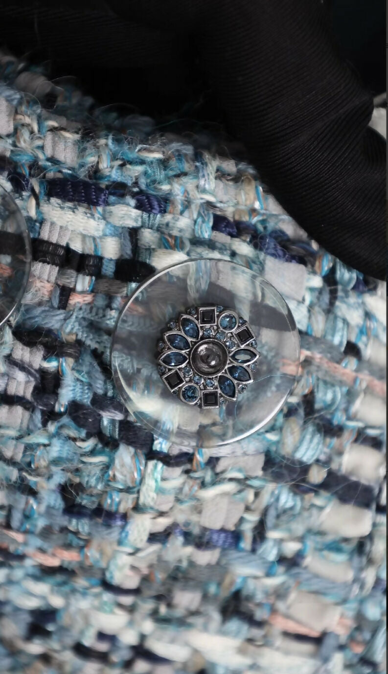Chanel 2017 Blue Tweed Jacket