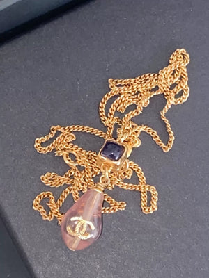 Chanel 11A purple Byzantine glass necklace