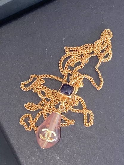 Chanel 11A purple Byzantine glass necklace