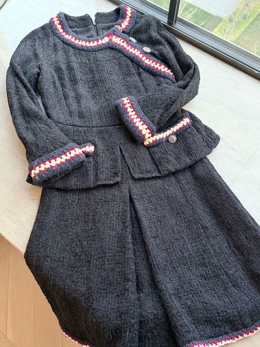 Chanel 10A Shanghai Collection black Tweed Dress