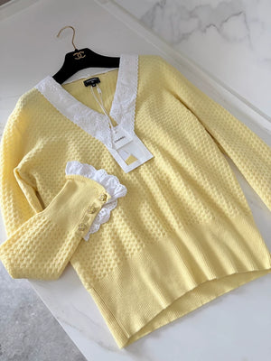 Chanel 24a Yellow Cashmere Sweater