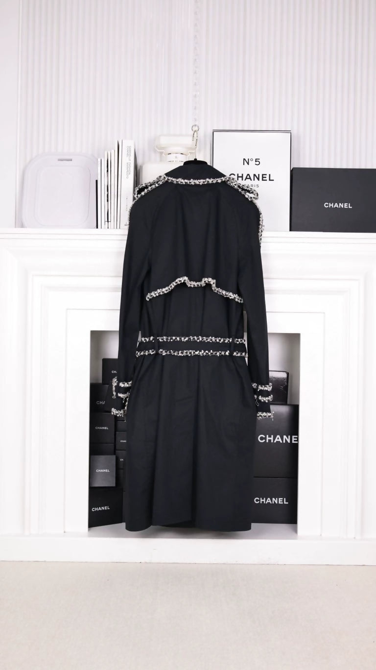 Chanel Spring/Summer 2004 Runway Black and White Tweed Coat