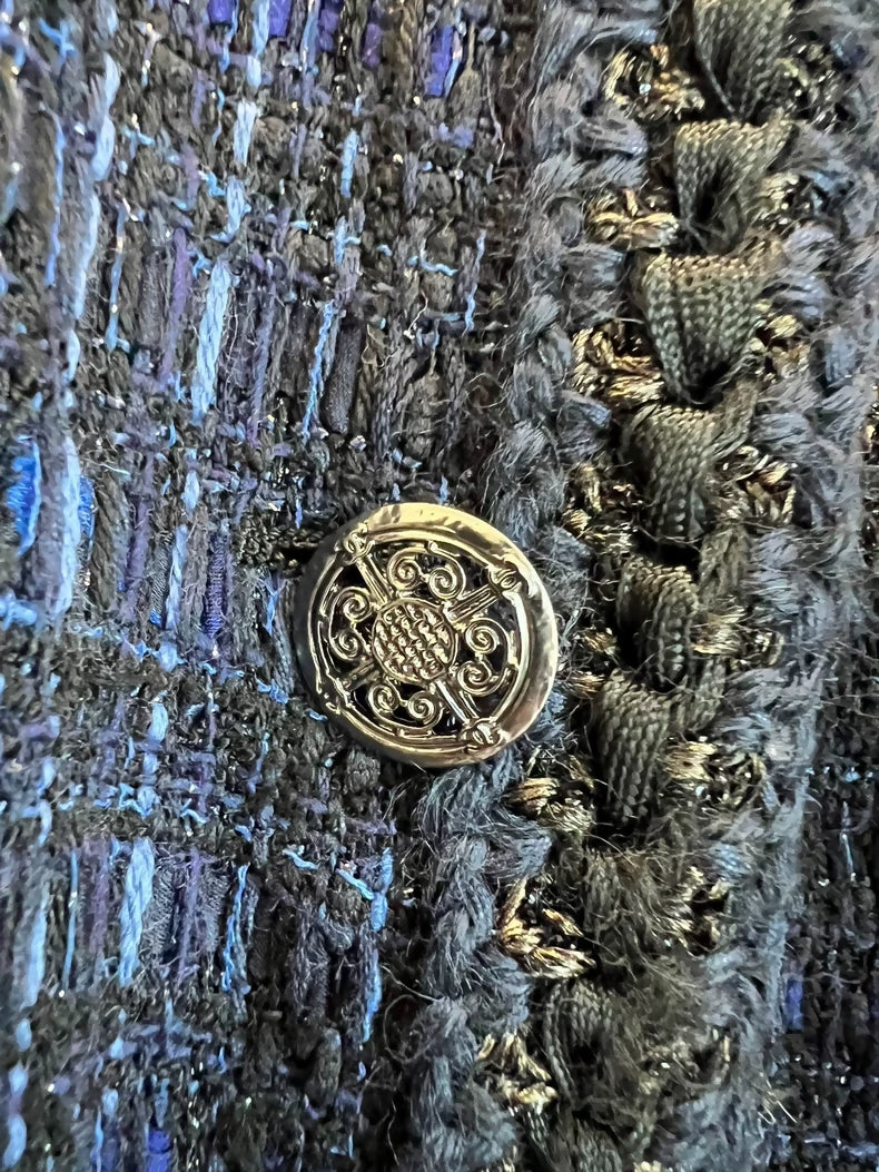 Chanel Shanghai collection blue tweed jacket