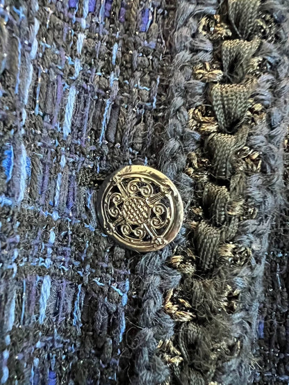 Chanel Shanghai collection blue tweed jacket