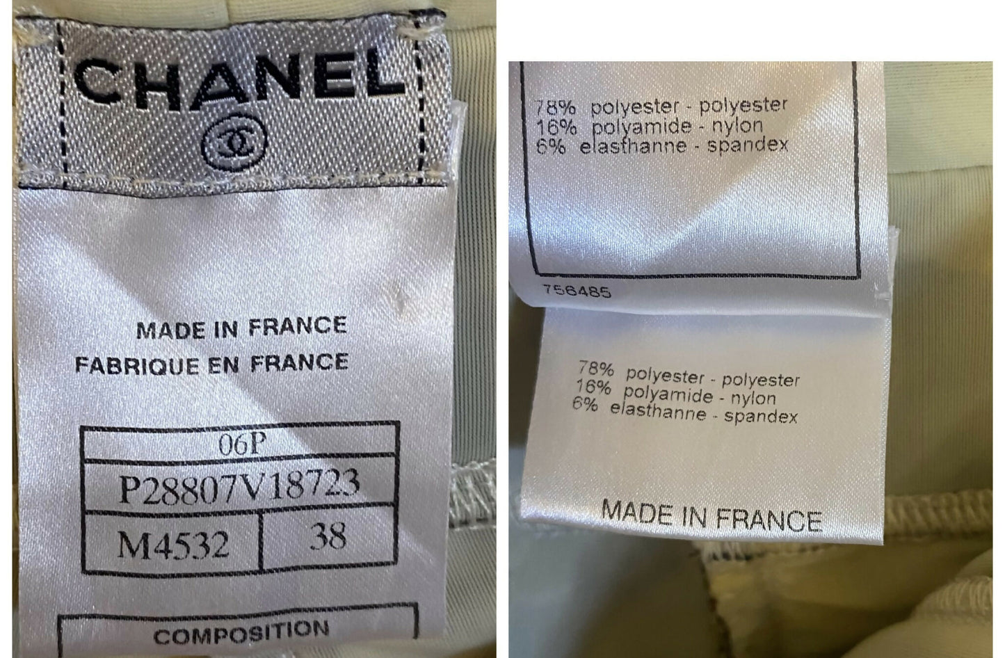 Rare Chanel 06P Ecru Gold Metallic Bermuda Shorts FR 38