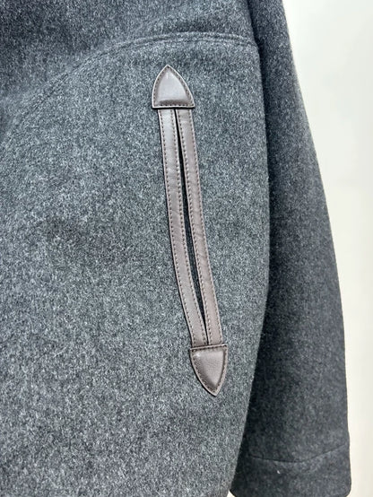 Loro Piana grey fur hooded coat