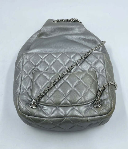 Chanel 2015-2016 Lambskin Quilted Seoul Metallic Small Backpack with Silver Hardware