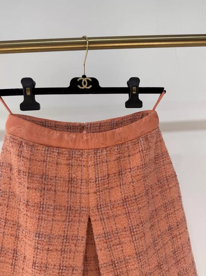 Chanel 24A orange tweed skirt