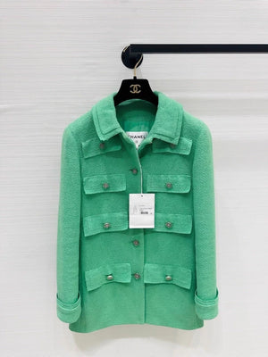 Chanel 20C multi-pocket green jacket