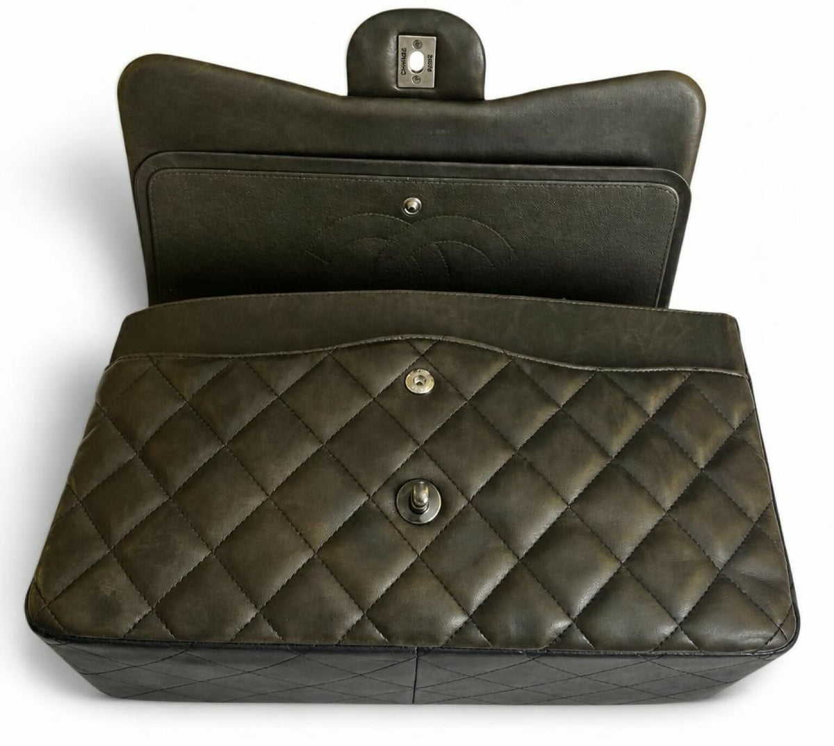 Chanel 13A Edinburgh TriColor Quilted Lambskin Jumbo Classic Double Flap Bag