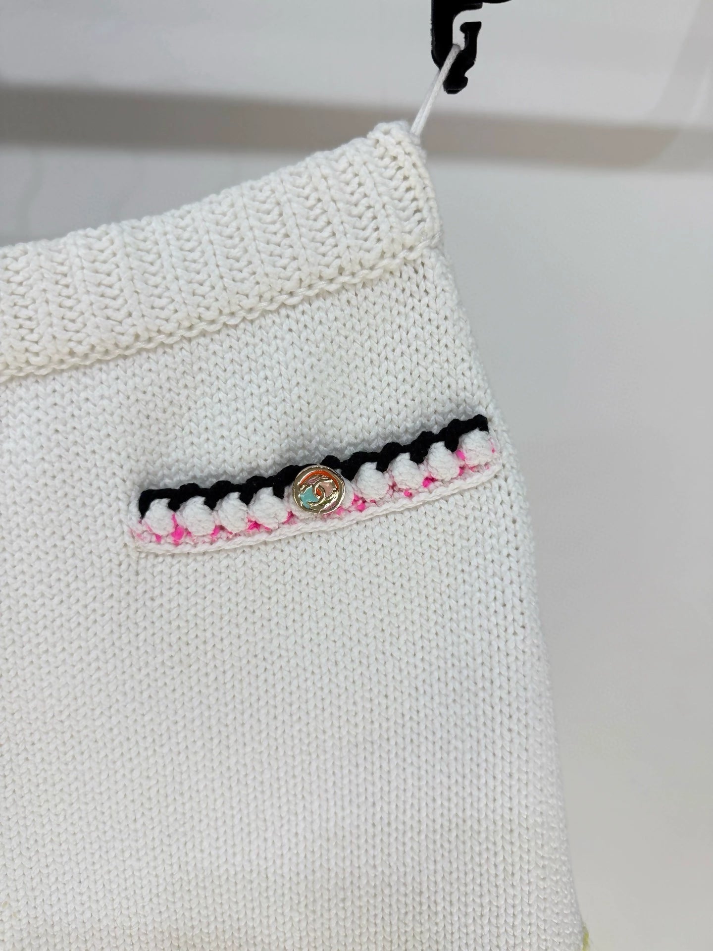 Chanel 24S white knitted skirt