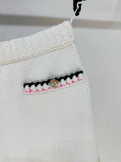 Chanel 24S white knitted skirt