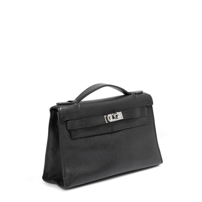 Hermès Kelly Pochette Black Swift PHW Bag