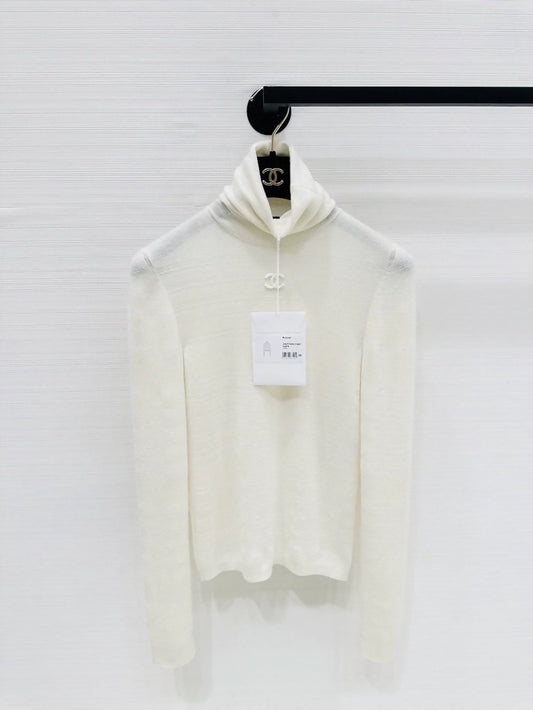 Chanel turtleneck sweater with embossed logo
