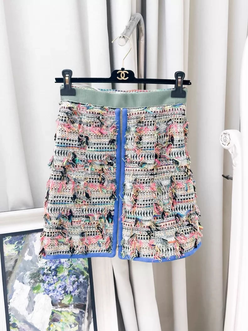 Chanel 17S multicolour tweed skirt