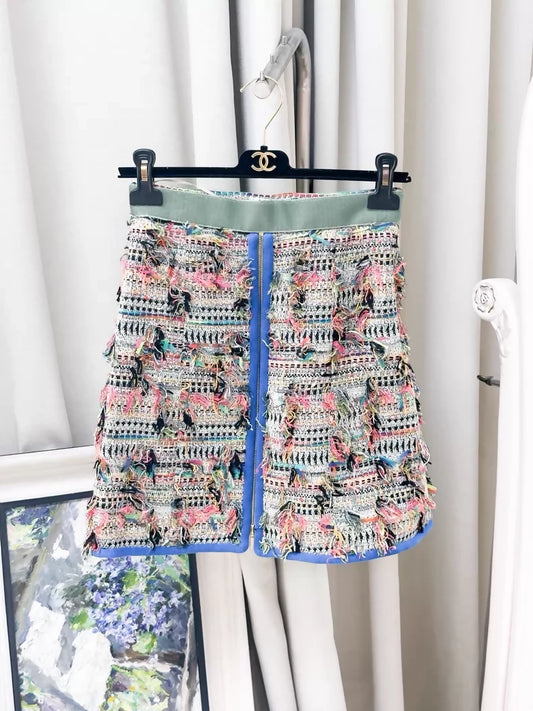 Chanel 17S multicolour tweed skirt