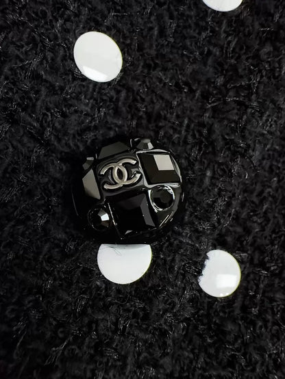 Chanel 23S black and white polka dot jacket