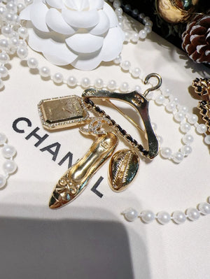 Chanel 23A Hanger-Style Multi-Element Pendant Brooch