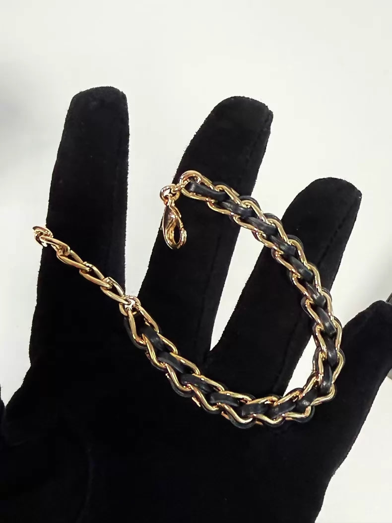 Chanel 26P chain black and gold bracelet