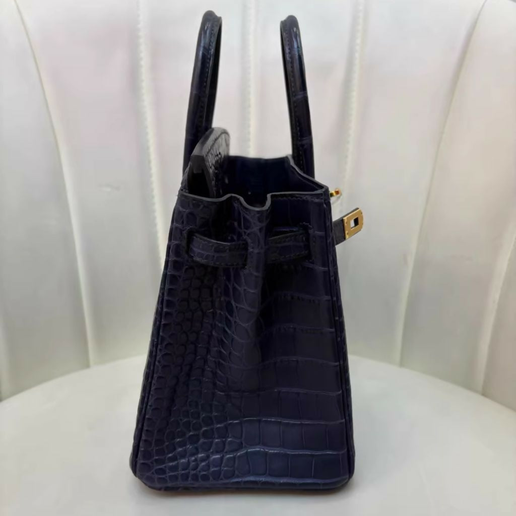 Hermès Birkin 25 Dark Blue Matte crocodile Gold Hardware – Wararni.com