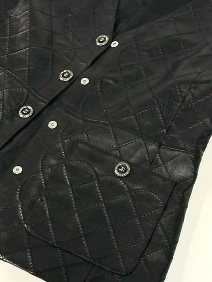 Chanel 22S Black Leather Vest